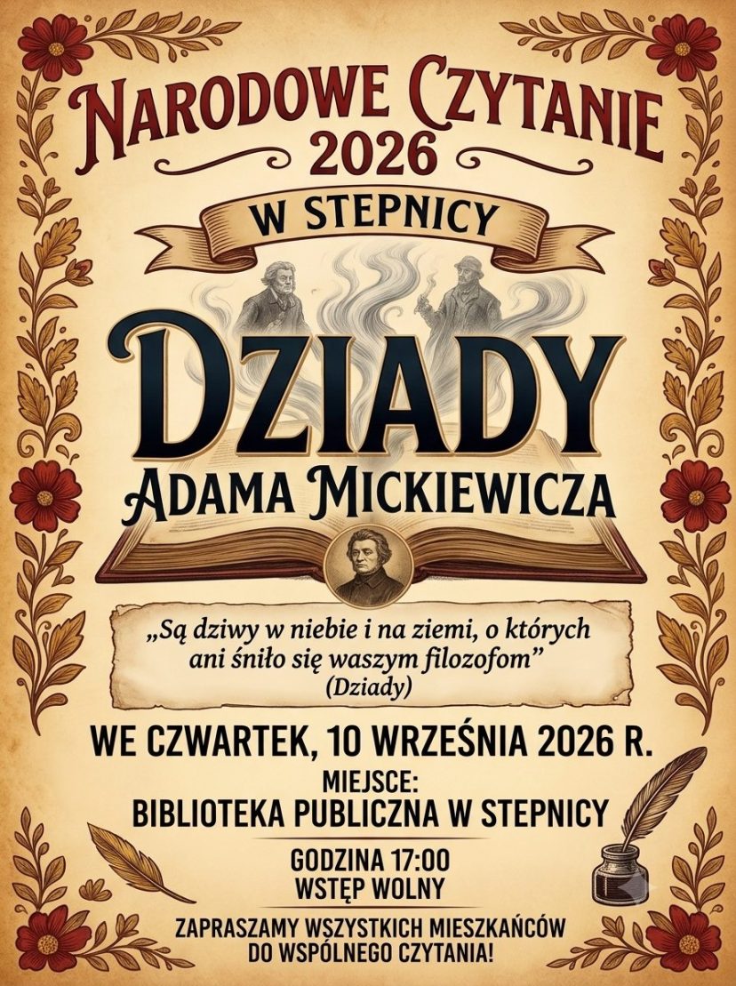 Dołącz do Narodowego Czytania 2026 w Stepnicy!